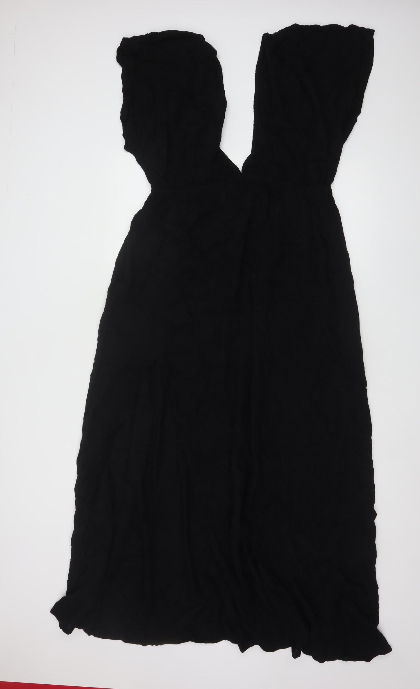 ASOS DESIGN Women’s Black Viscose Midi A-Line Dress Size 16