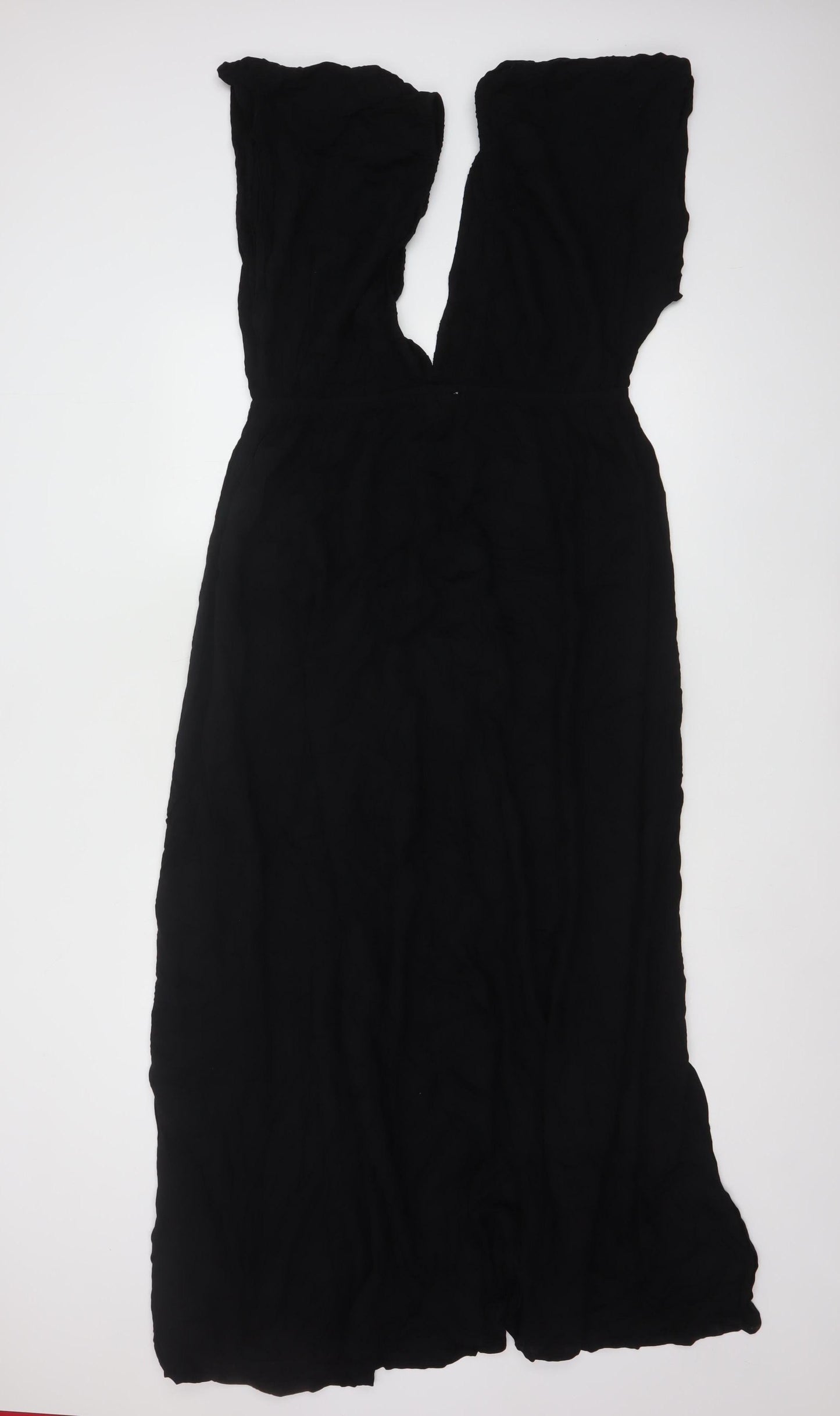 ASOS DESIGN Women’s Black Viscose Midi A-Line Dress Size 16