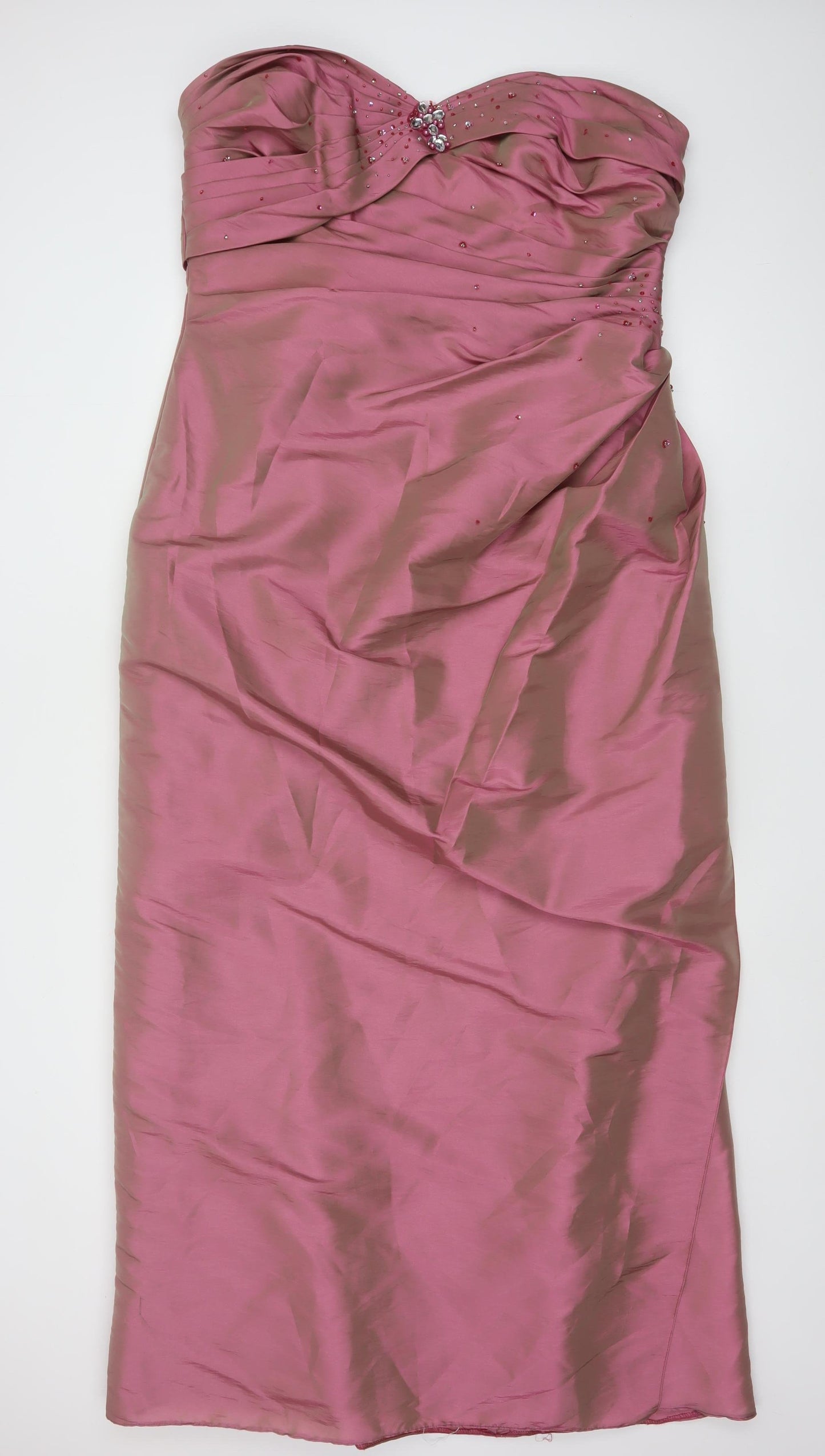 Romantica Women’s Pink Strapless Long Beaded Mermaid Dress Size 22