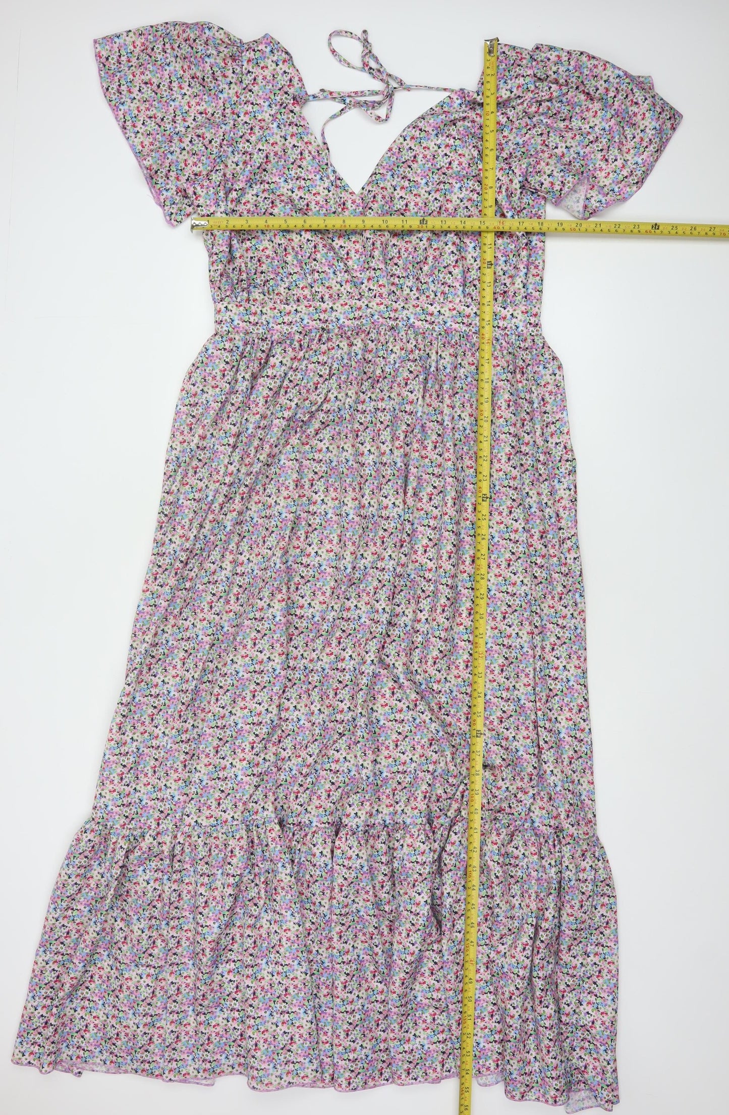 Boohoo Women’s Multicoloured Floral Midi Wrap Dress Size 16