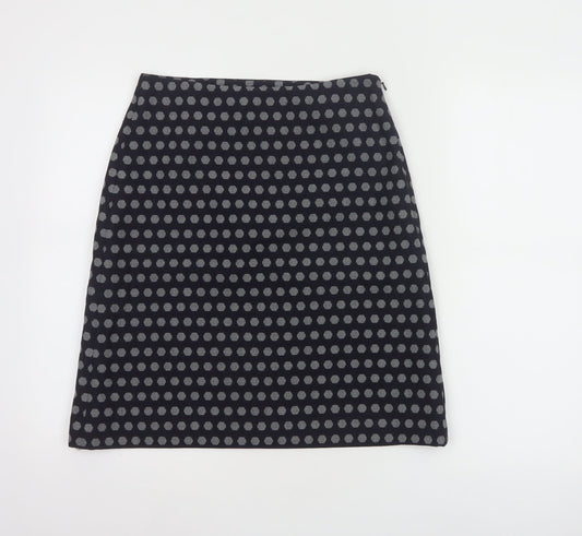 Hobbs Women Blue Polka Dot Wool Blend Pencil Skirt Size 8