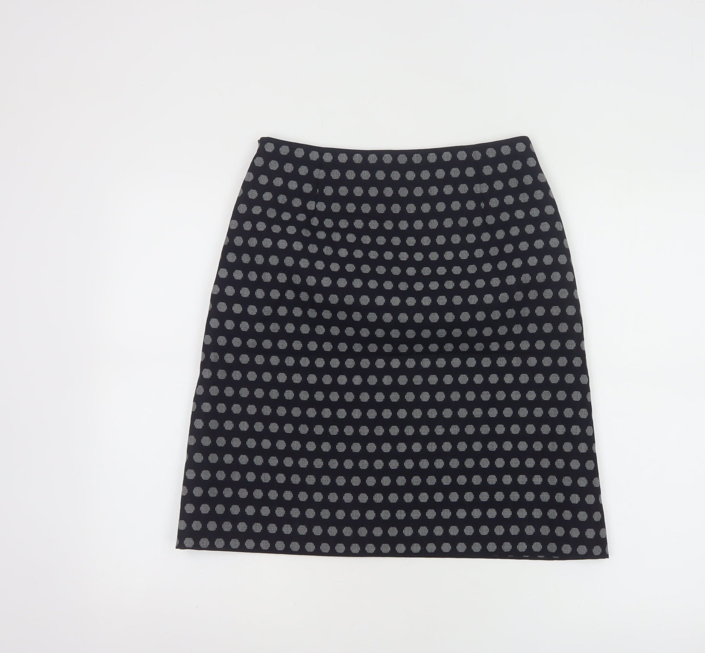 Hobbs Women Blue Polka Dot Wool Blend Pencil Skirt Size 8