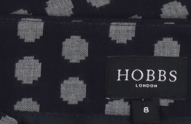 Hobbs Women Blue Polka Dot Wool Blend Pencil Skirt Size 8