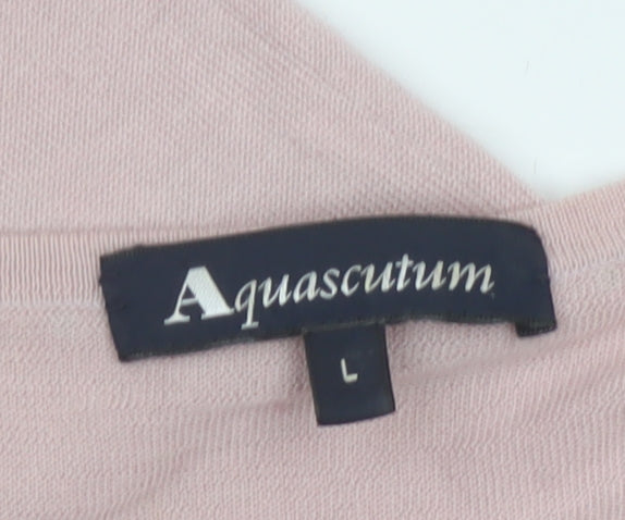 Aquascutum Women Pink Wool Silk Cashmere Sleeveless Tank L
