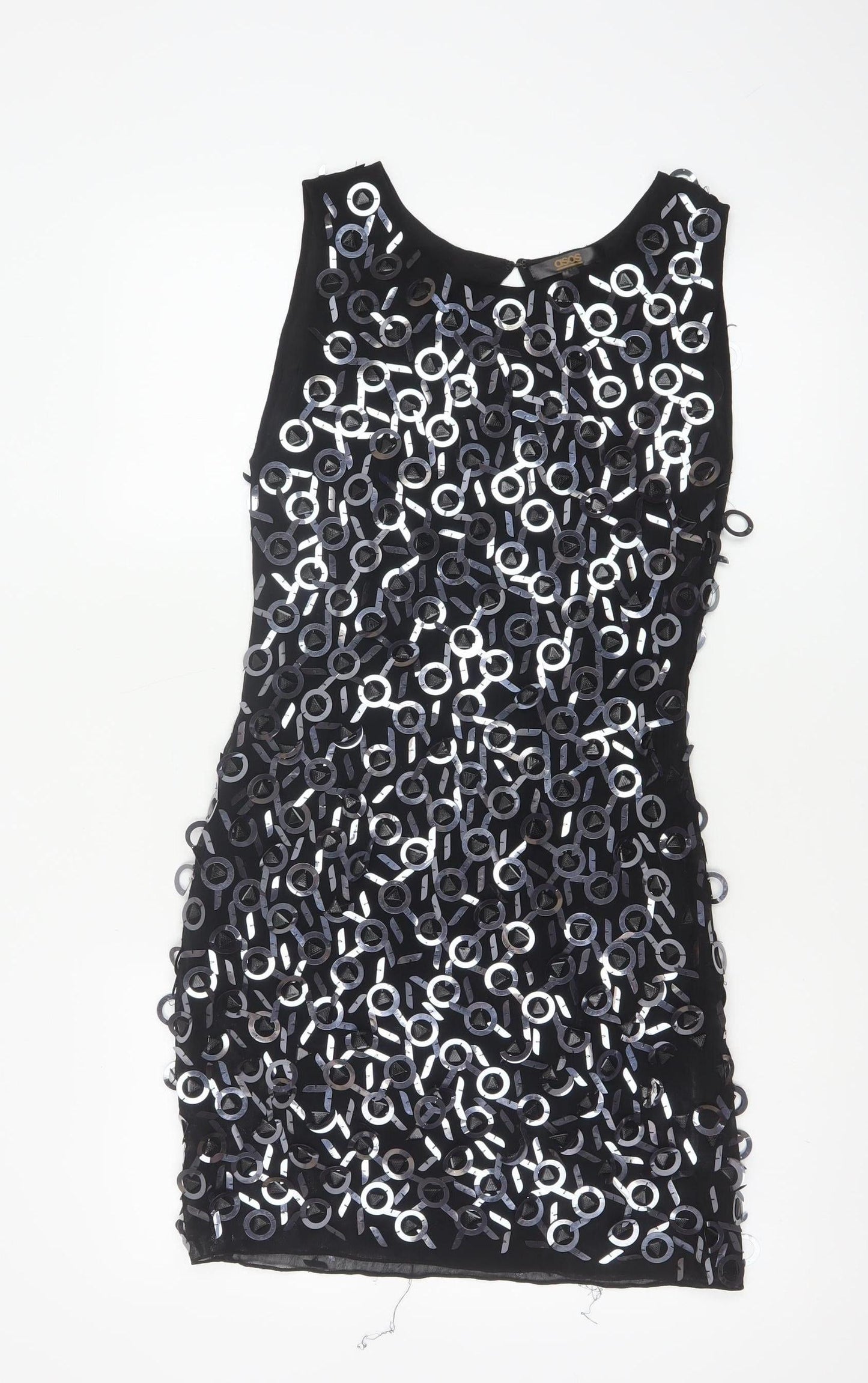 ASOS Women’s Black Sequin Bodycon Short Dress Size 8 Party Wear