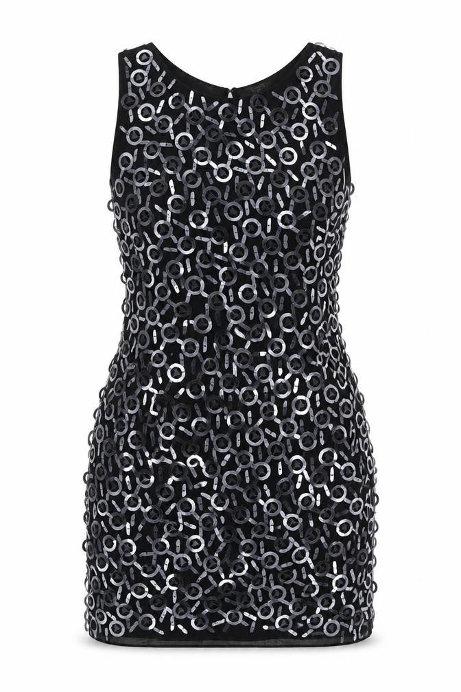 ASOS Women’s Black Sequin Bodycon Short Dress Size 8 Party Wear
