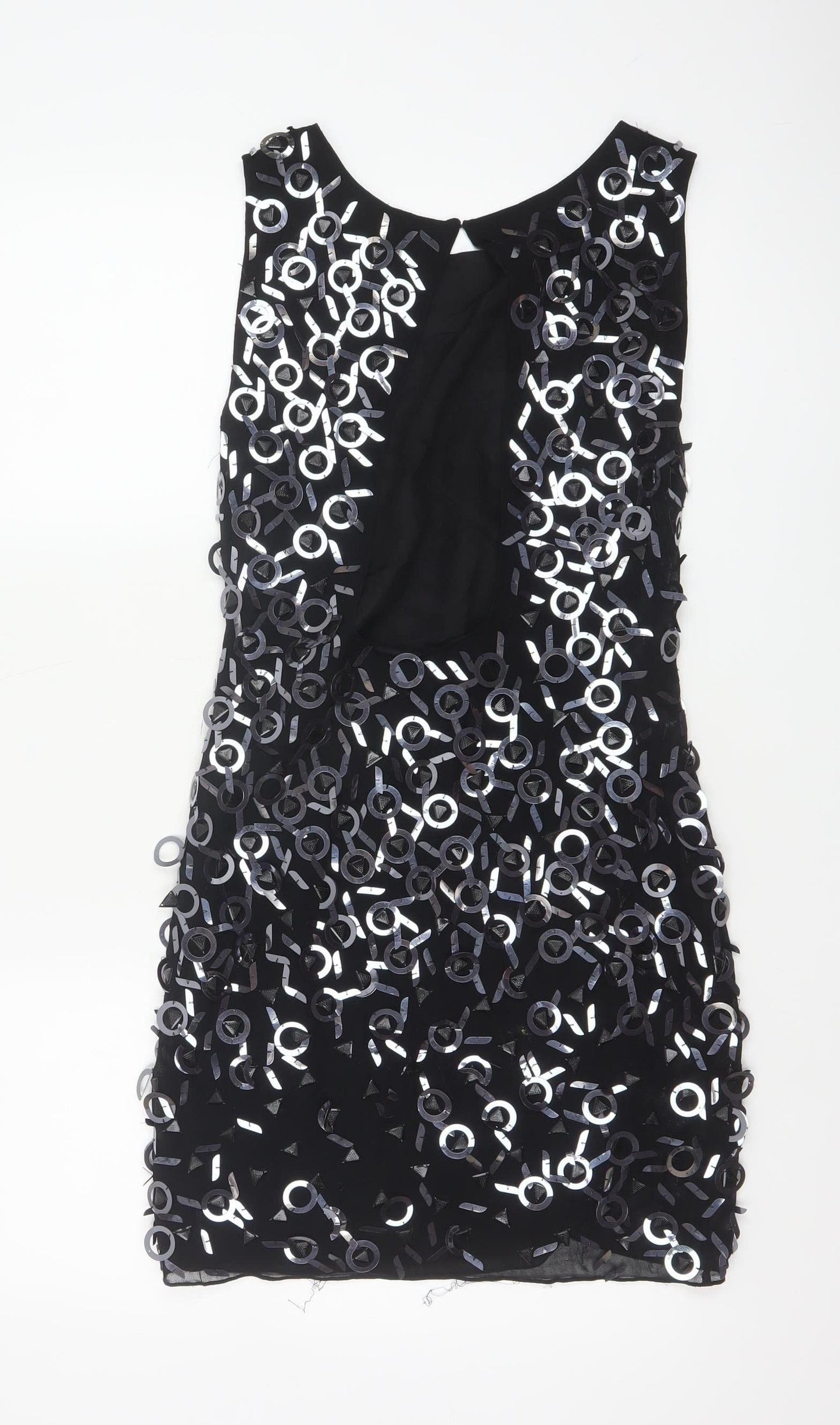 ASOS Women’s Black Sequin Bodycon Short Dress Size 8 Party Wear