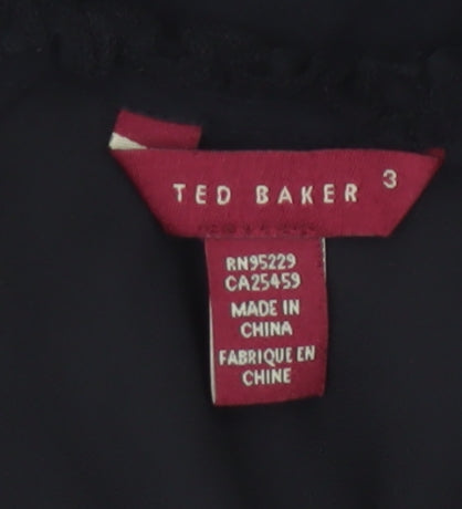 Ted Baker Women’s Black Silk Halter Slip Dress Size 12