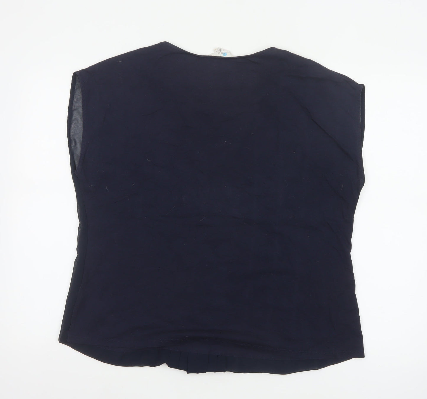 Boden Women's Blue Cotton Modal Pleated Sleeveless Blouse Size 18