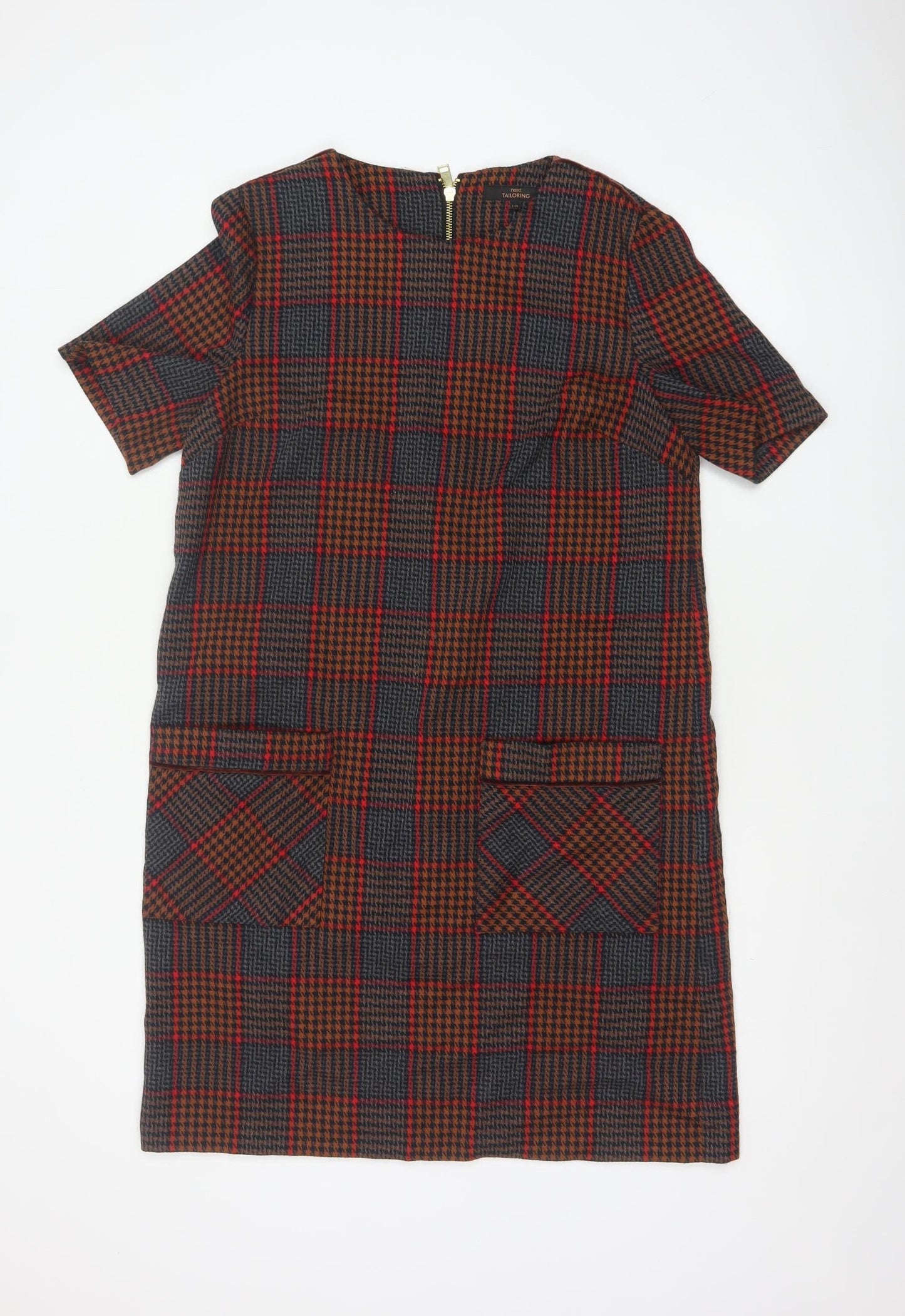 Next Women’s Multicoloured Check Shift Dress Size 14