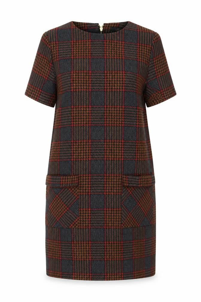 Next Women’s Multicoloured Check Shift Dress Size 14