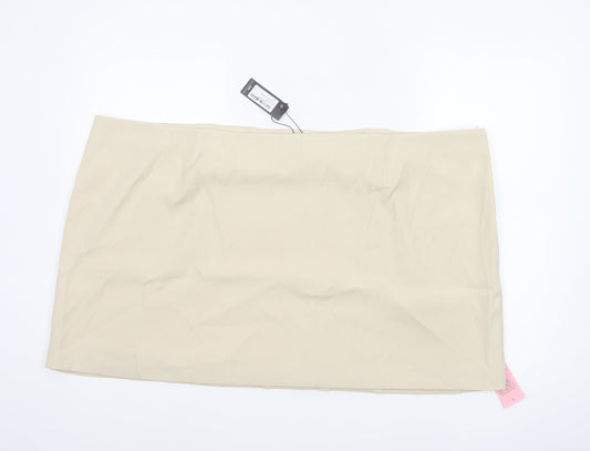 PrettyLittleThing Women Plus Beige High Rise Pencil Skirt UK 30