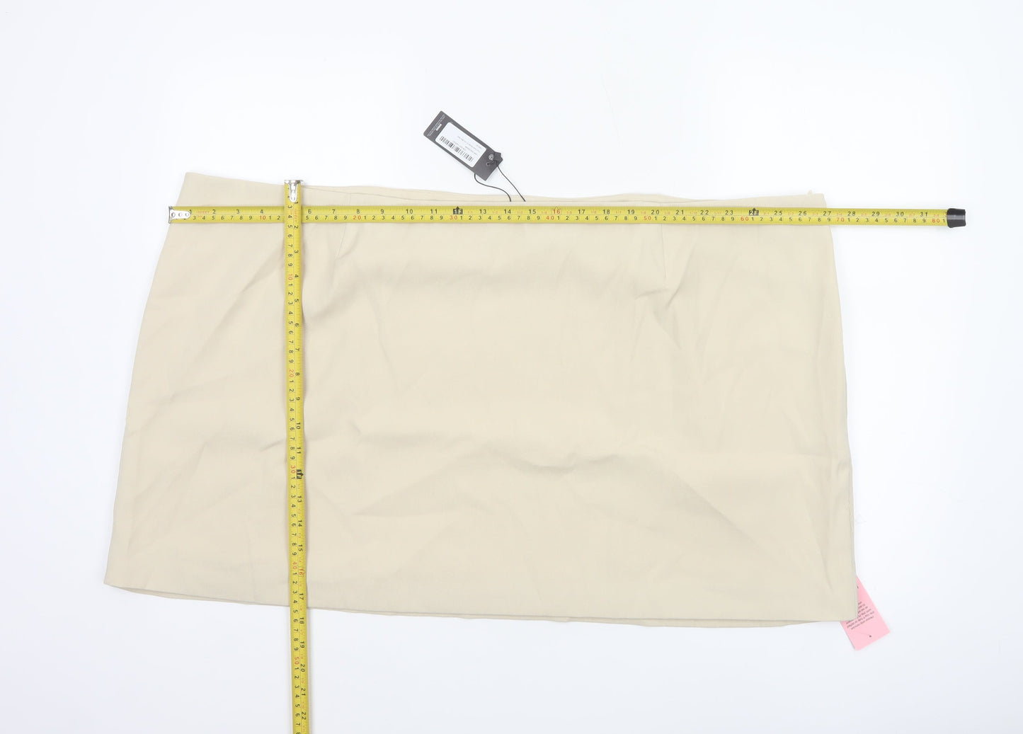PrettyLittleThing Women Plus Beige High Rise Pencil Skirt UK 30
