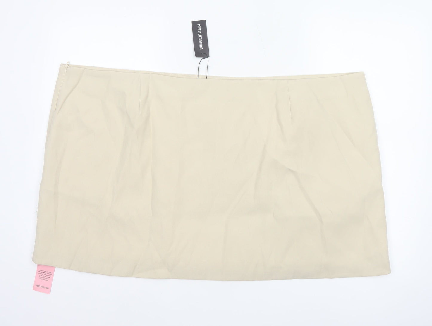 PrettyLittleThing Women Plus Beige High Rise Pencil Skirt UK 30