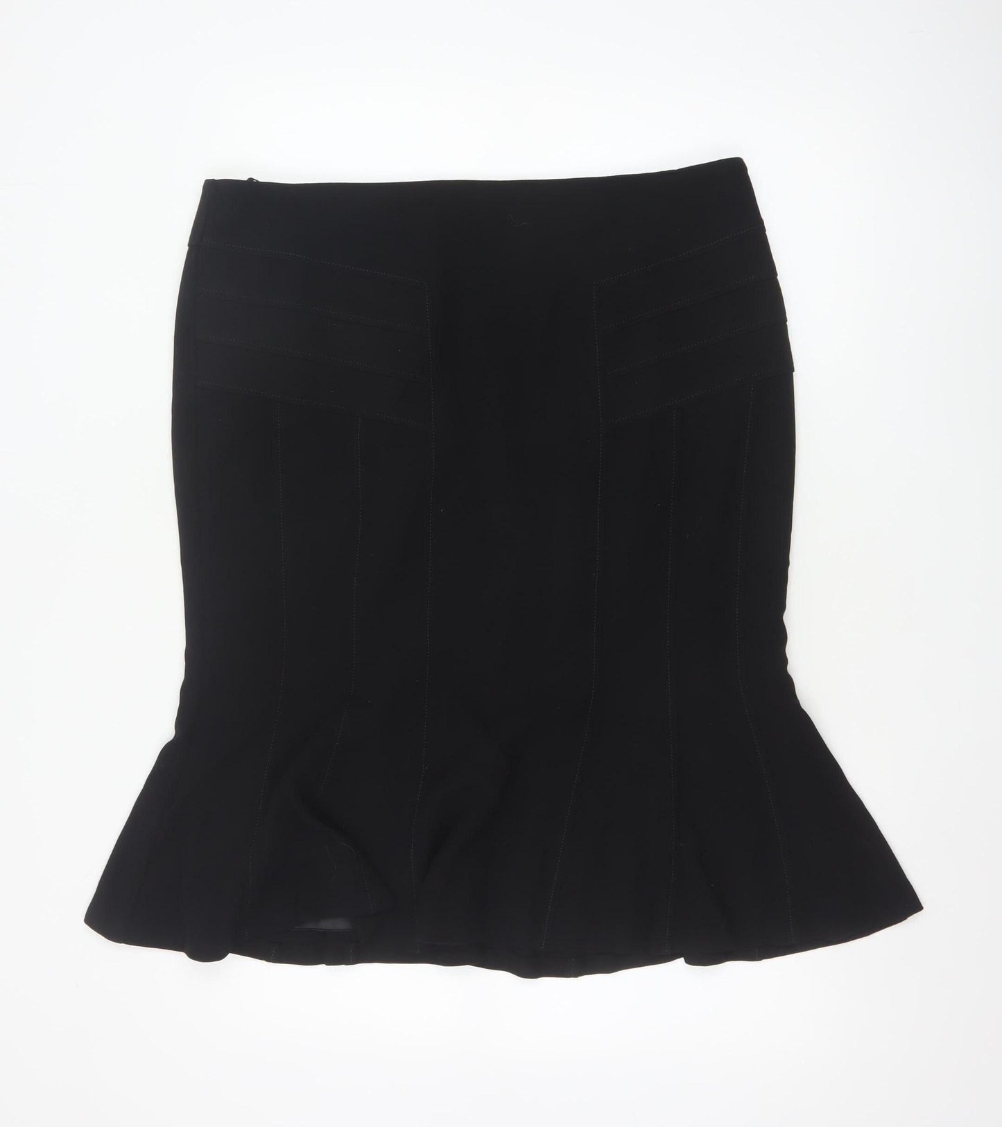 Marks and Spencer Womens Black Size 18 Trumpet Knee Length Skirt