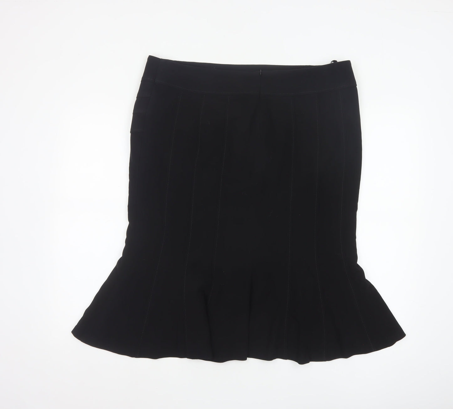 Marks and Spencer Womens Black Size 18 Trumpet Knee Length Skirt