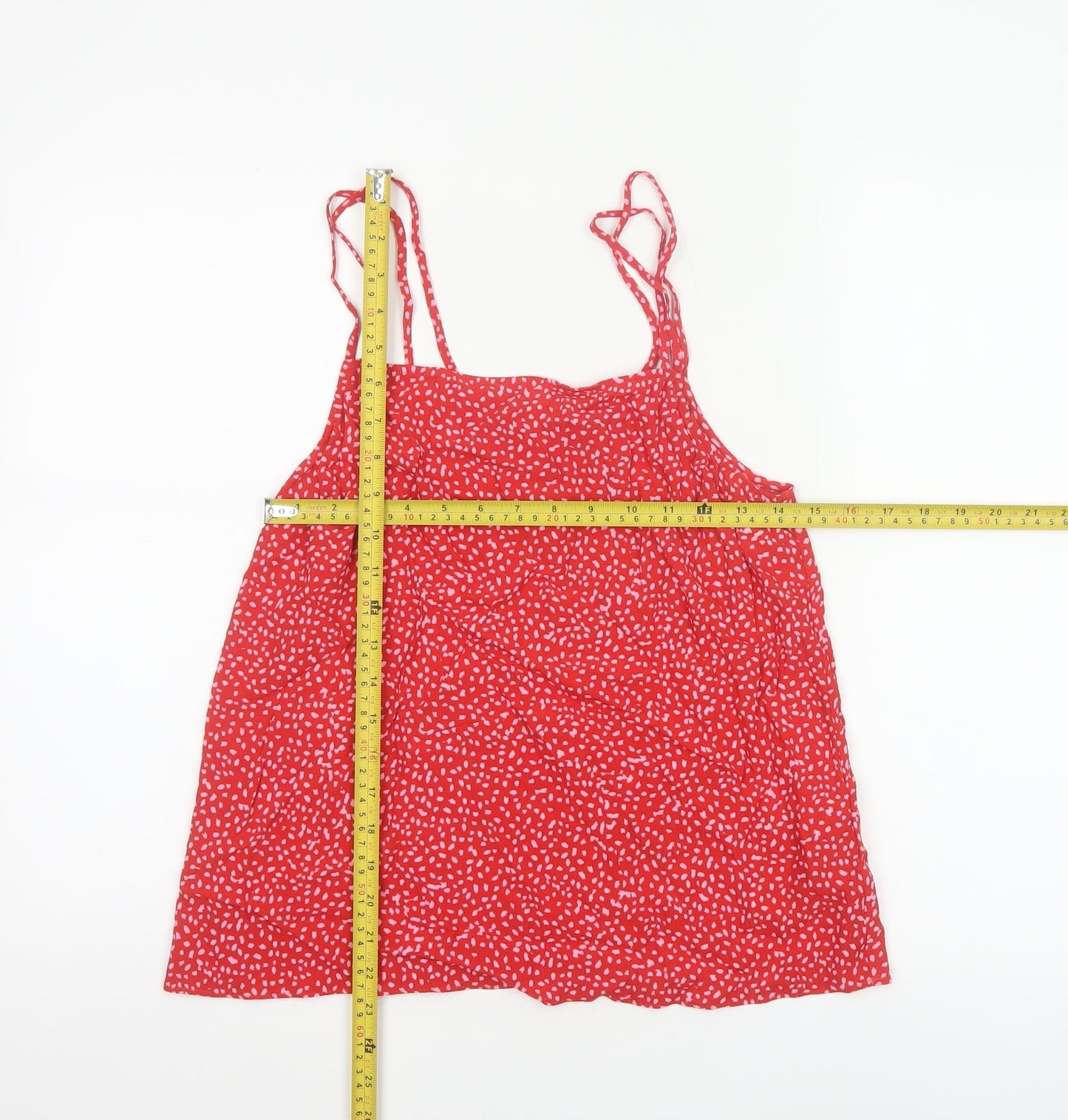 Hush Women's Red Floral Camisole Vest Top Size 8 Viscose Summer