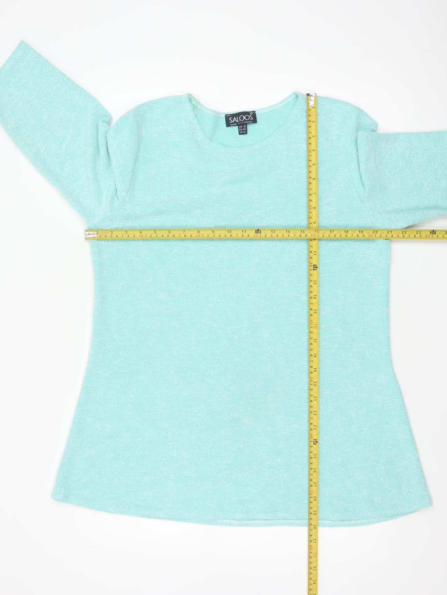 Saloos Women's Green Tunic Blouse Size 18 3/4 Sleeve Stretch Top