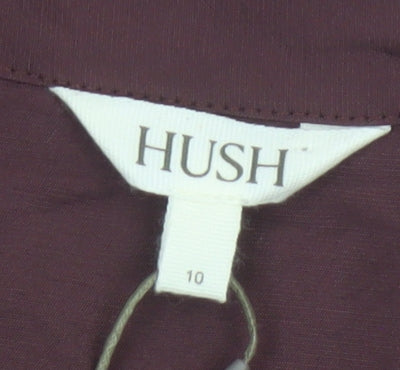 Hush Women's Purple Button-Up Long Sleeve Viscose Shirt Size 10
