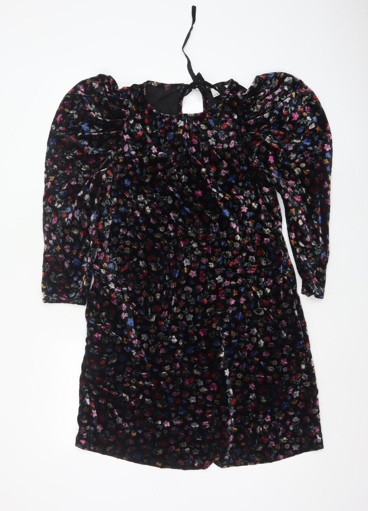 AND/OR Women’s Multicoloured Floral Velvet Shift Dress Size 6