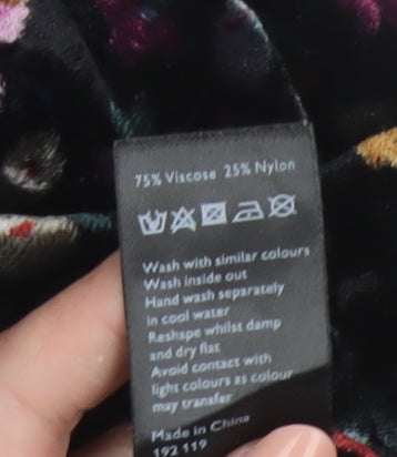 AND/OR Women’s Multicoloured Floral Velvet Shift Dress Size 6