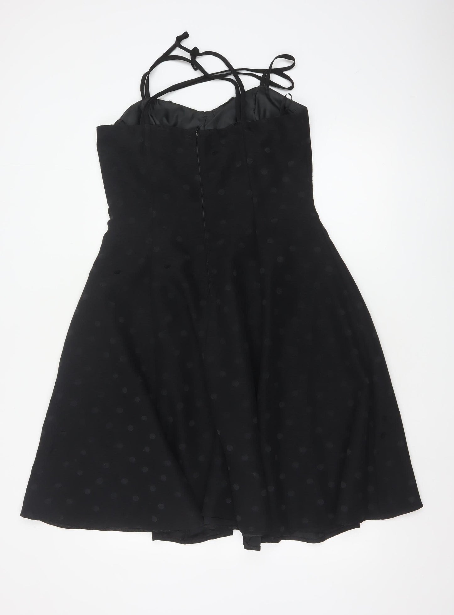 Gina Bacconi Women’s Black Size 14 Beaded Fit & Flare Cocktail Dress