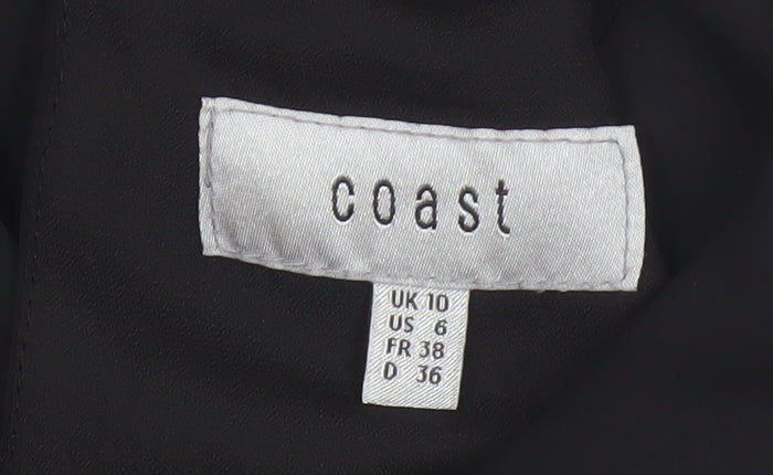 Coast Women's Black Wrap Sleeveless Blouse UK 10