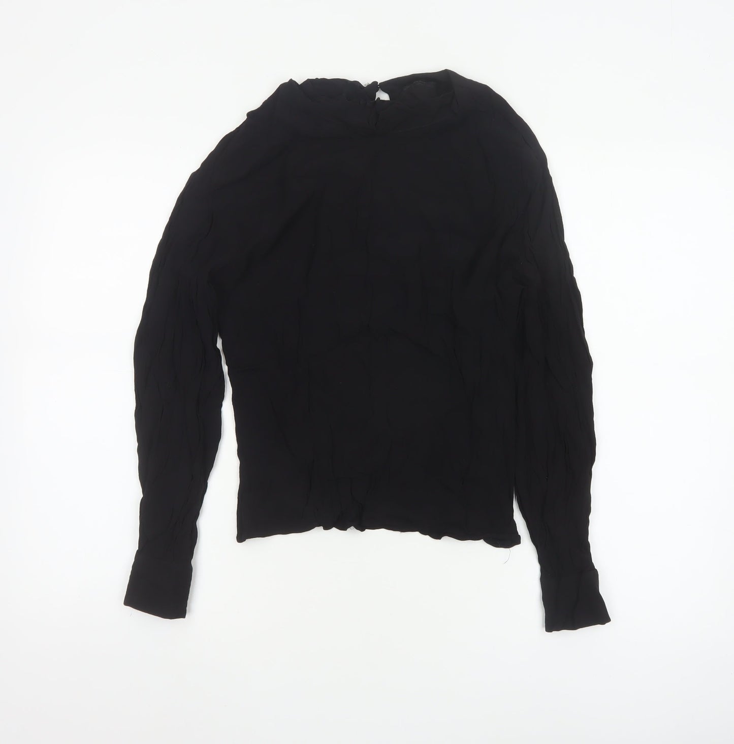 & Other Stories Women Black High Neck Long Sleeve Blouse Size 8