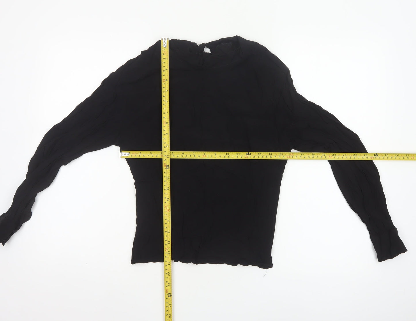 & Other Stories Women Black High Neck Long Sleeve Blouse Size 8