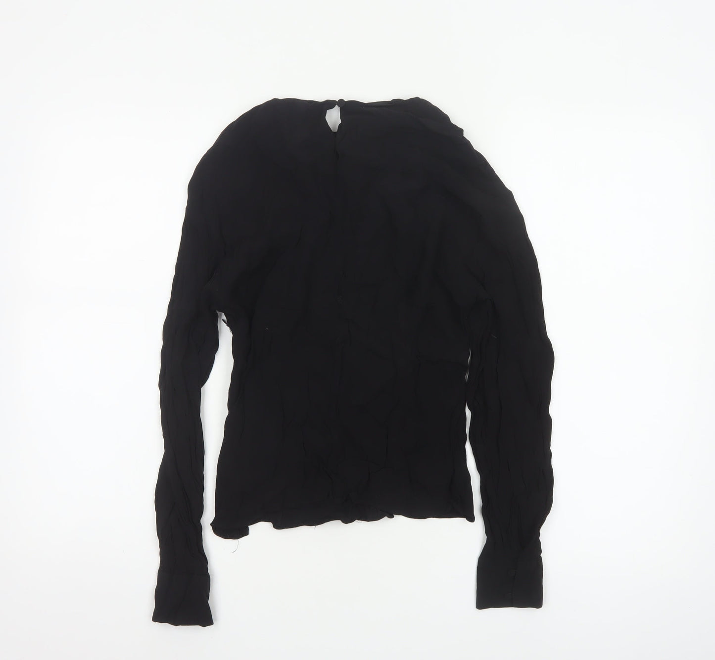 & Other Stories Women Black High Neck Long Sleeve Blouse Size 8