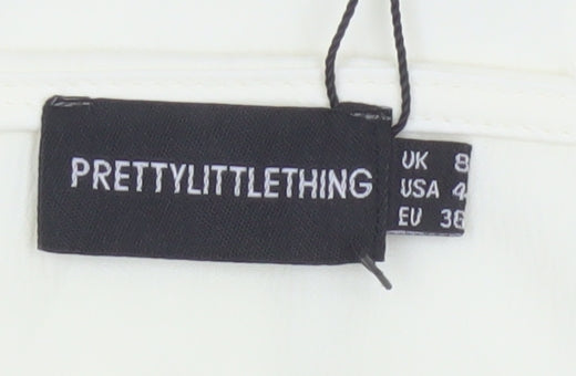 PrettyLittleThing Womens Ivory Midi Pencil Skirt Size 8