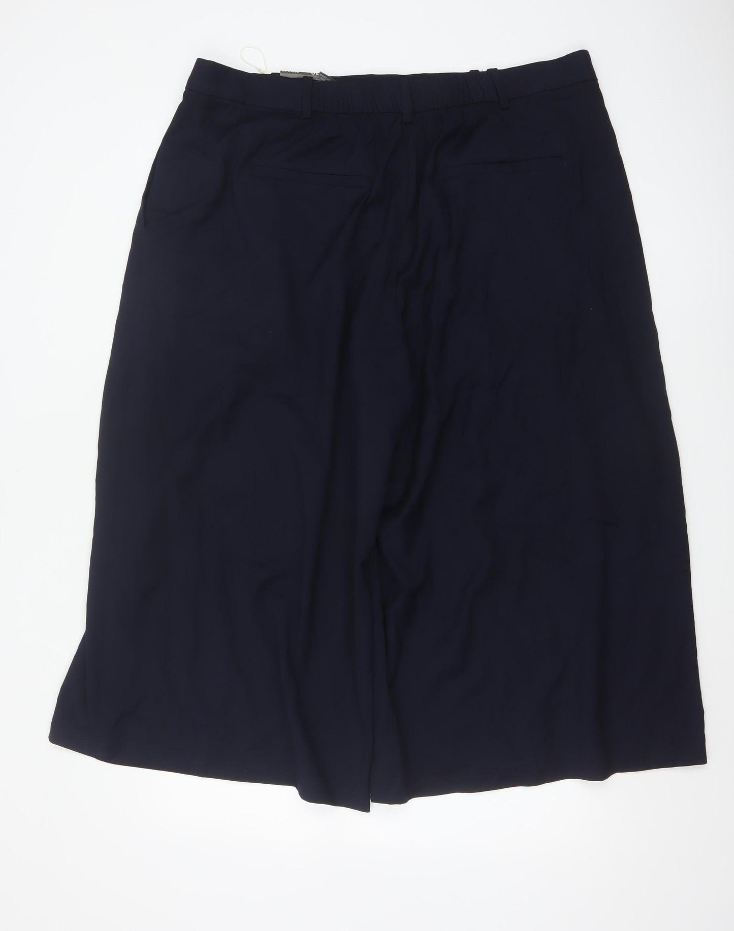 Marks and Spencer Women’s Dark Navy Wide-Leg Regular Trousers Size 20