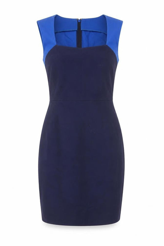 Banana Republic Women Blue Colourblock Sheath Dress Size 10 Petite