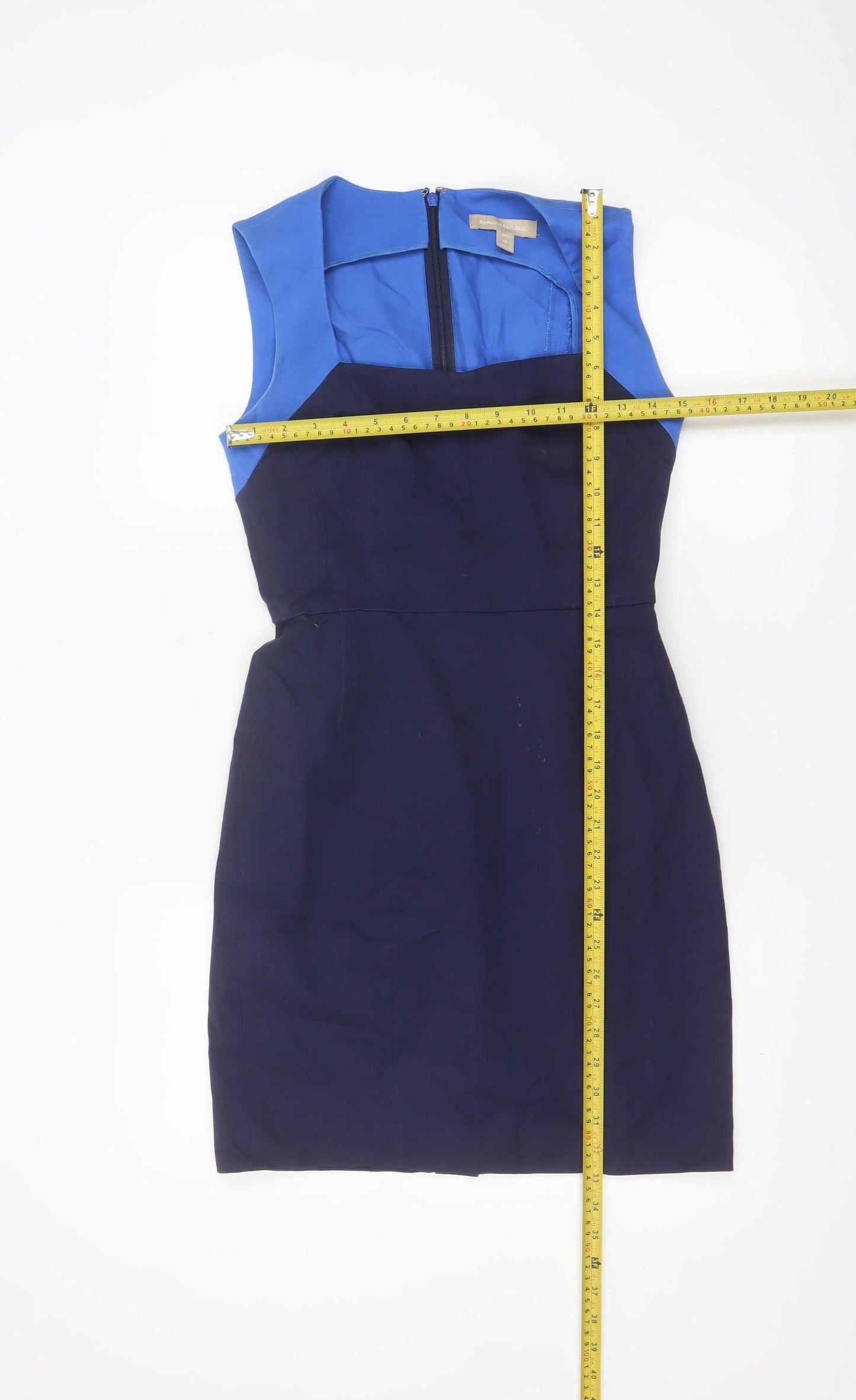 Banana Republic Women Blue Colourblock Sheath Dress Size 10 Petite