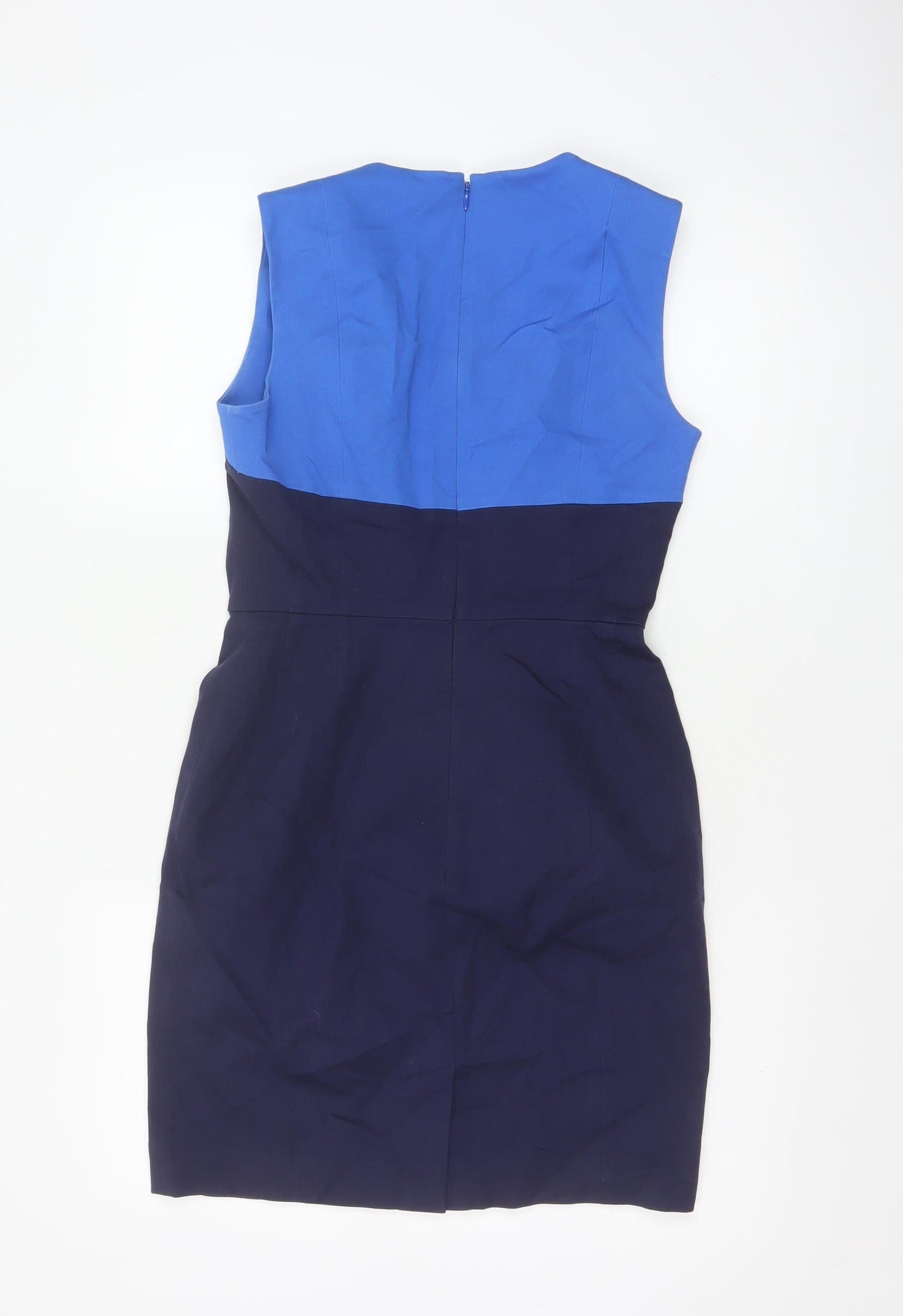 Banana Republic Women Blue Colourblock Sheath Dress Size 10 Petite