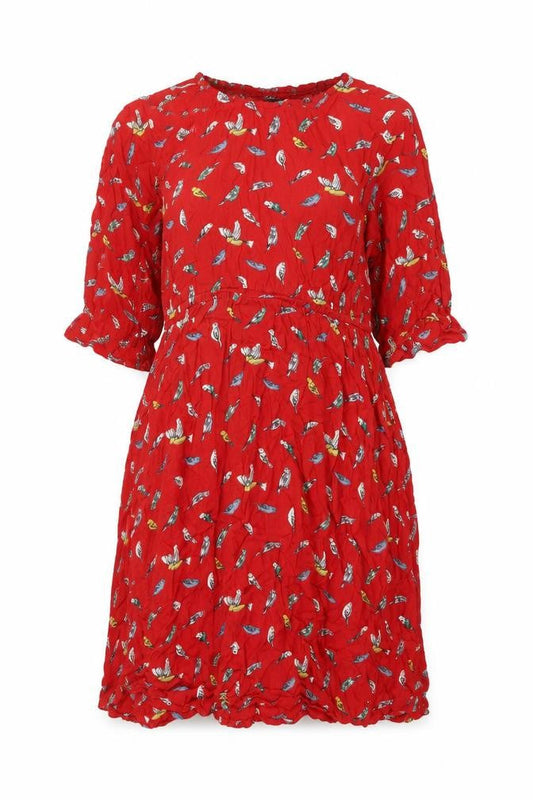 Joe Browns Women's Red Bird Print Fit & Flare Dress Size 14