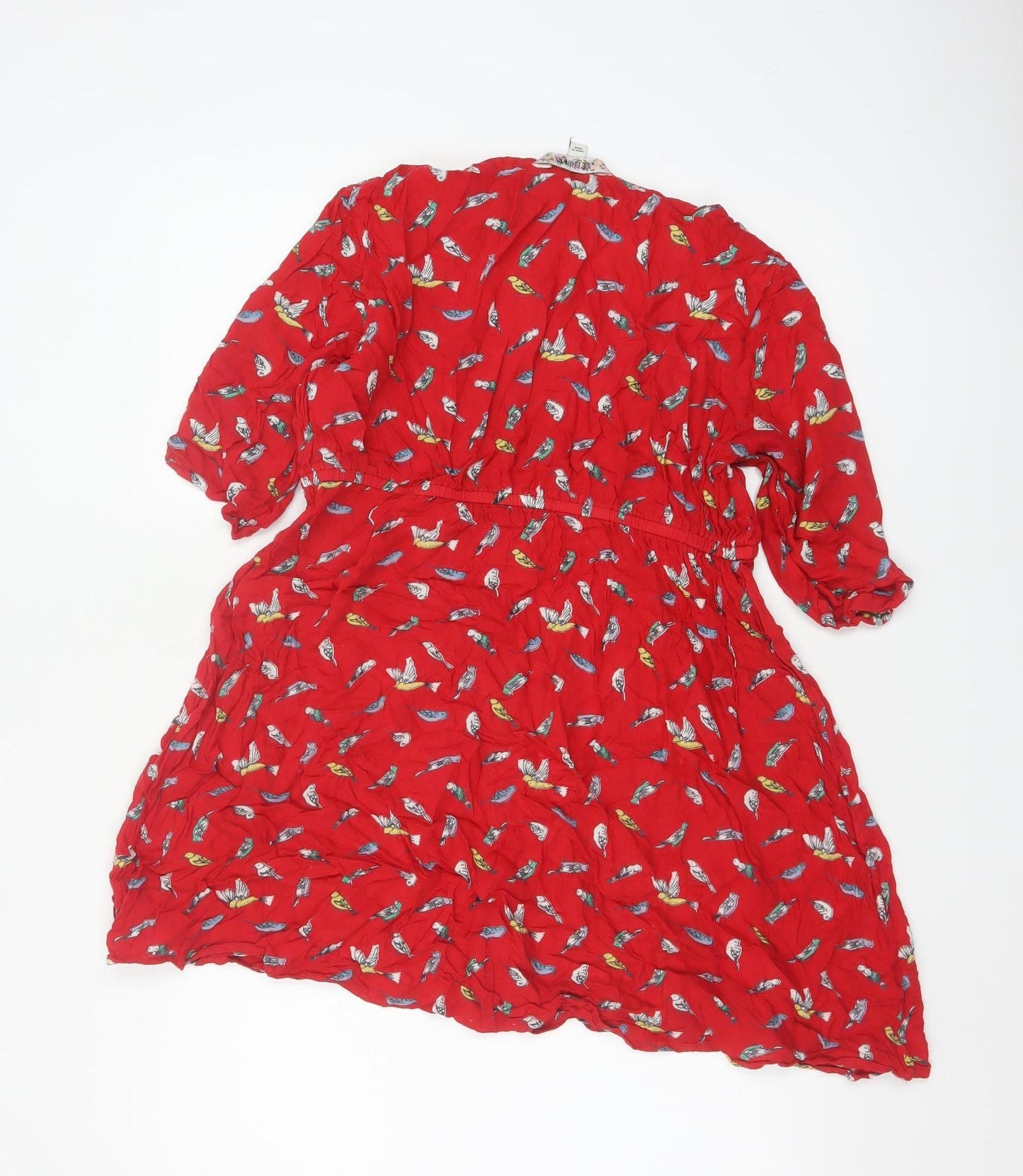 Joe Browns Women's Red Bird Print Fit & Flare Dress Size 14