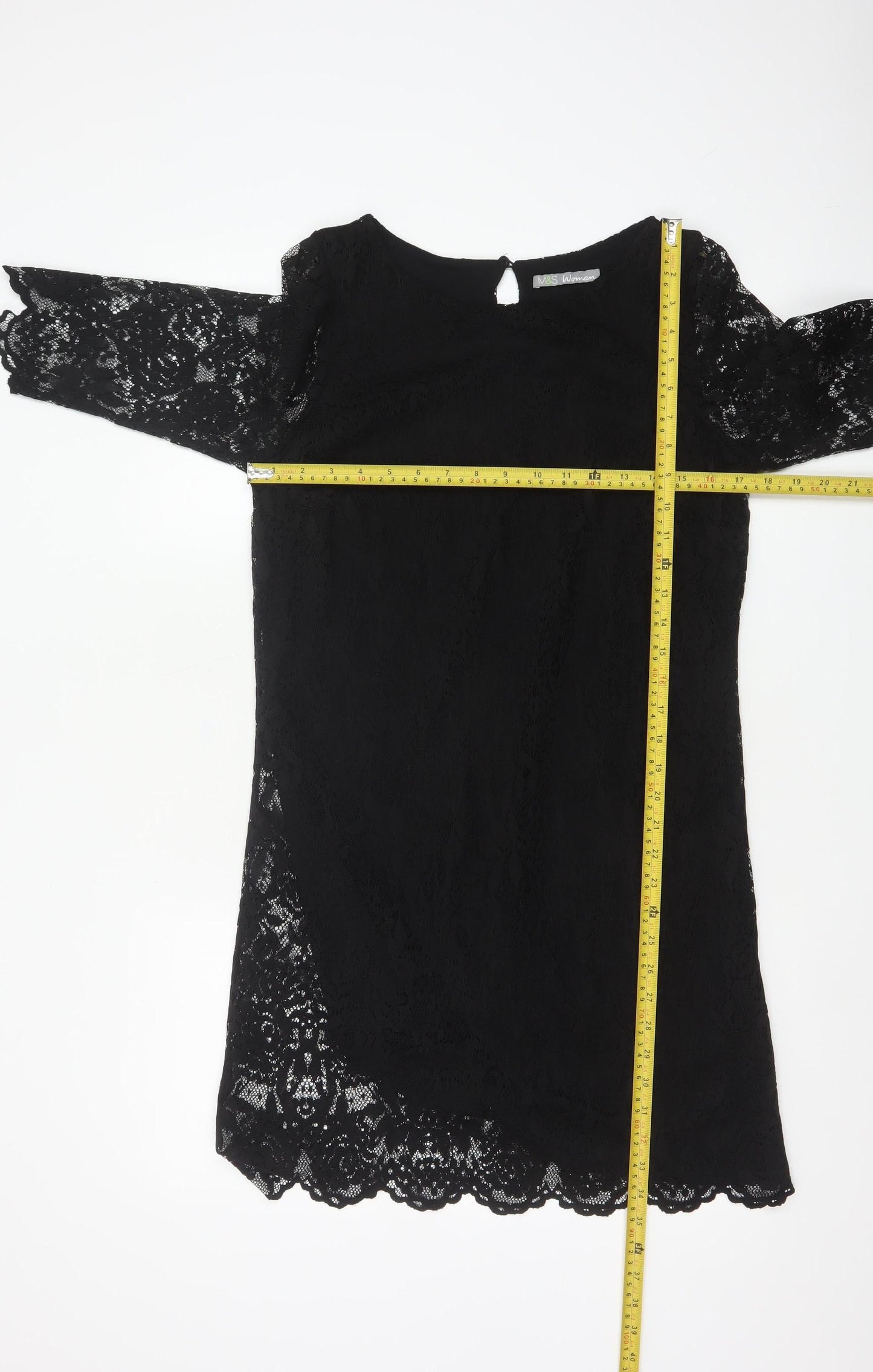 Marks and Spencer Women’s Black Lace Shift Dress Size 10