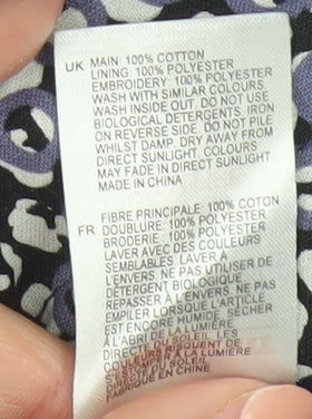 White Stuff Women's Purple Geometric Cotton Knee Length Skirt Size 10