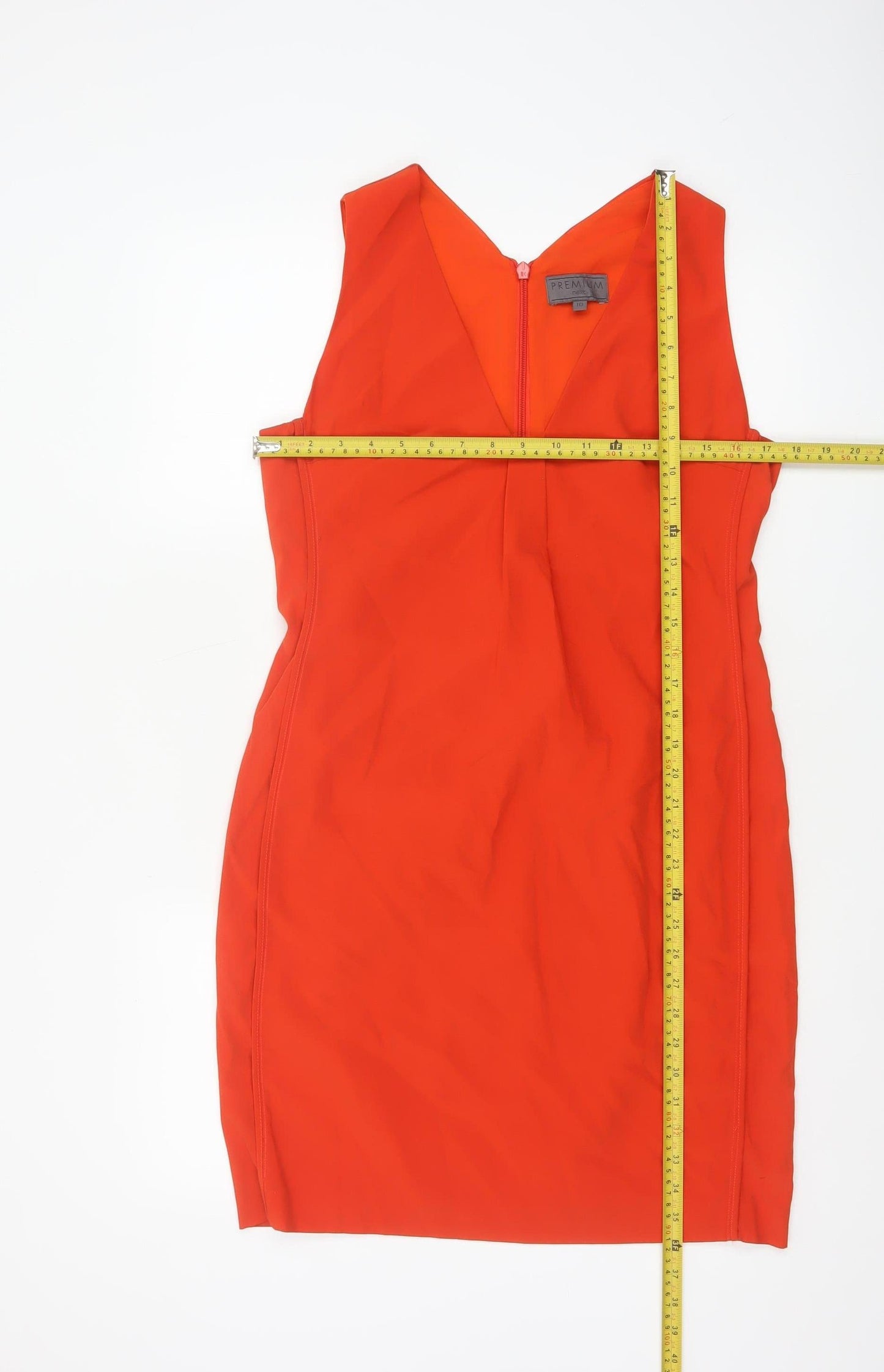 Next Women Orange Sleeveless Sheath Dress UK 10 Elegant Summer