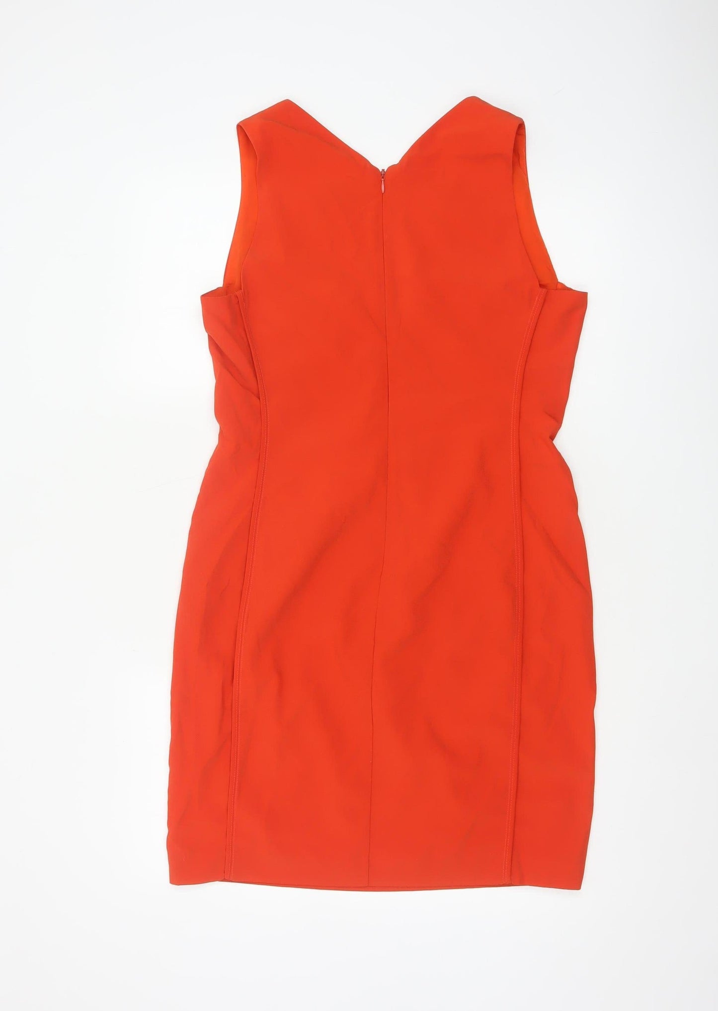 Next Women Orange Sleeveless Sheath Dress UK 10 Elegant Summer
