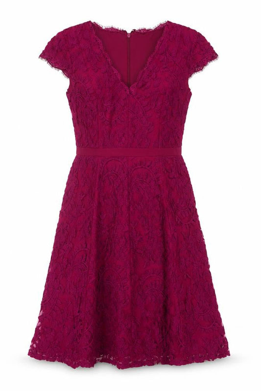 Adrianna Papell Women Purple Lace A-Line Dress Size 8