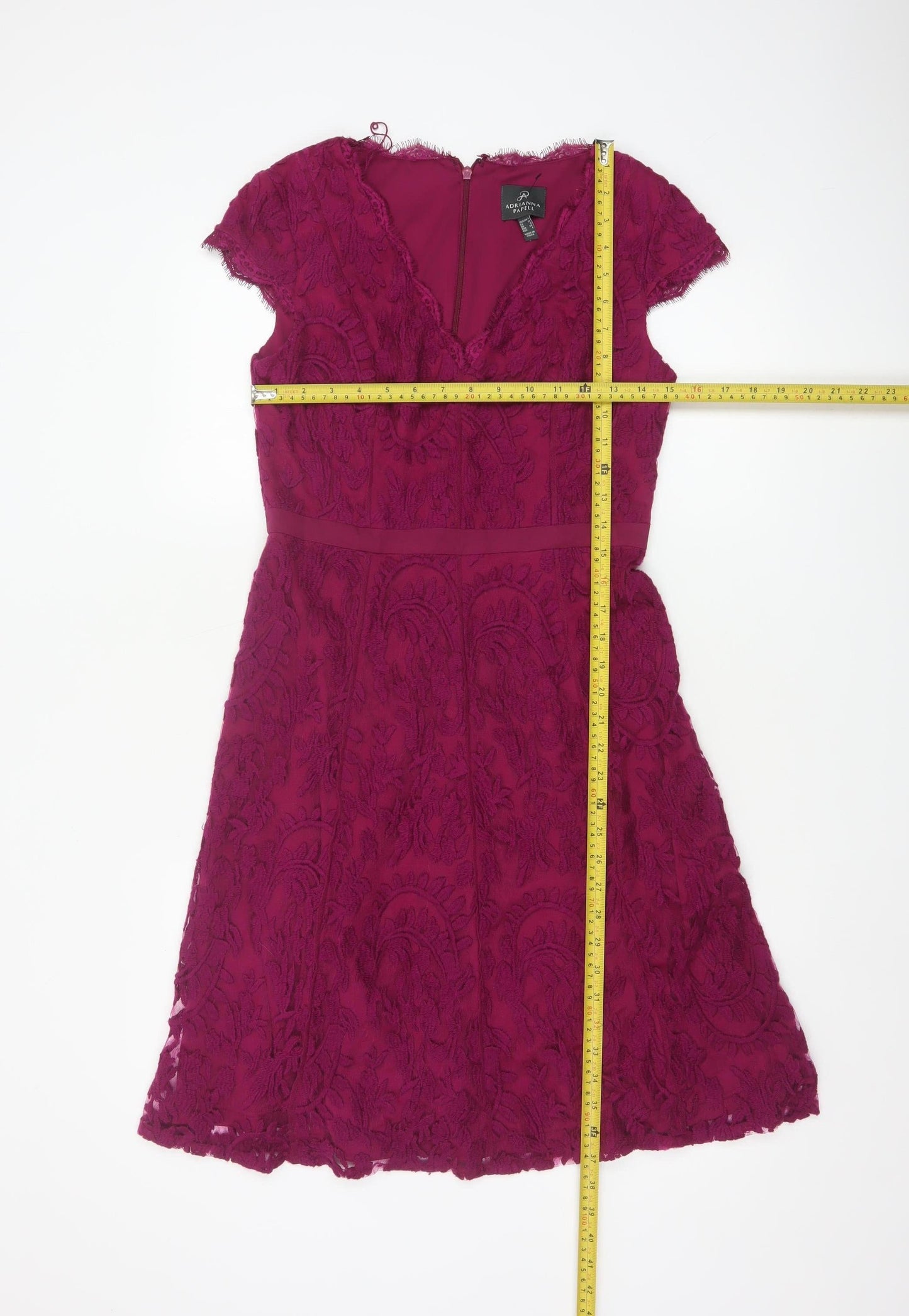 Adrianna Papell Women Purple Lace A-Line Dress Size 8