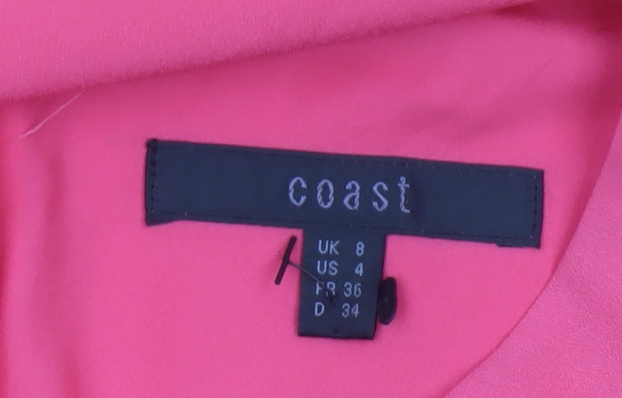 Coast Women Pink Sleeveless Shift Dress Size 8 Party Elegant