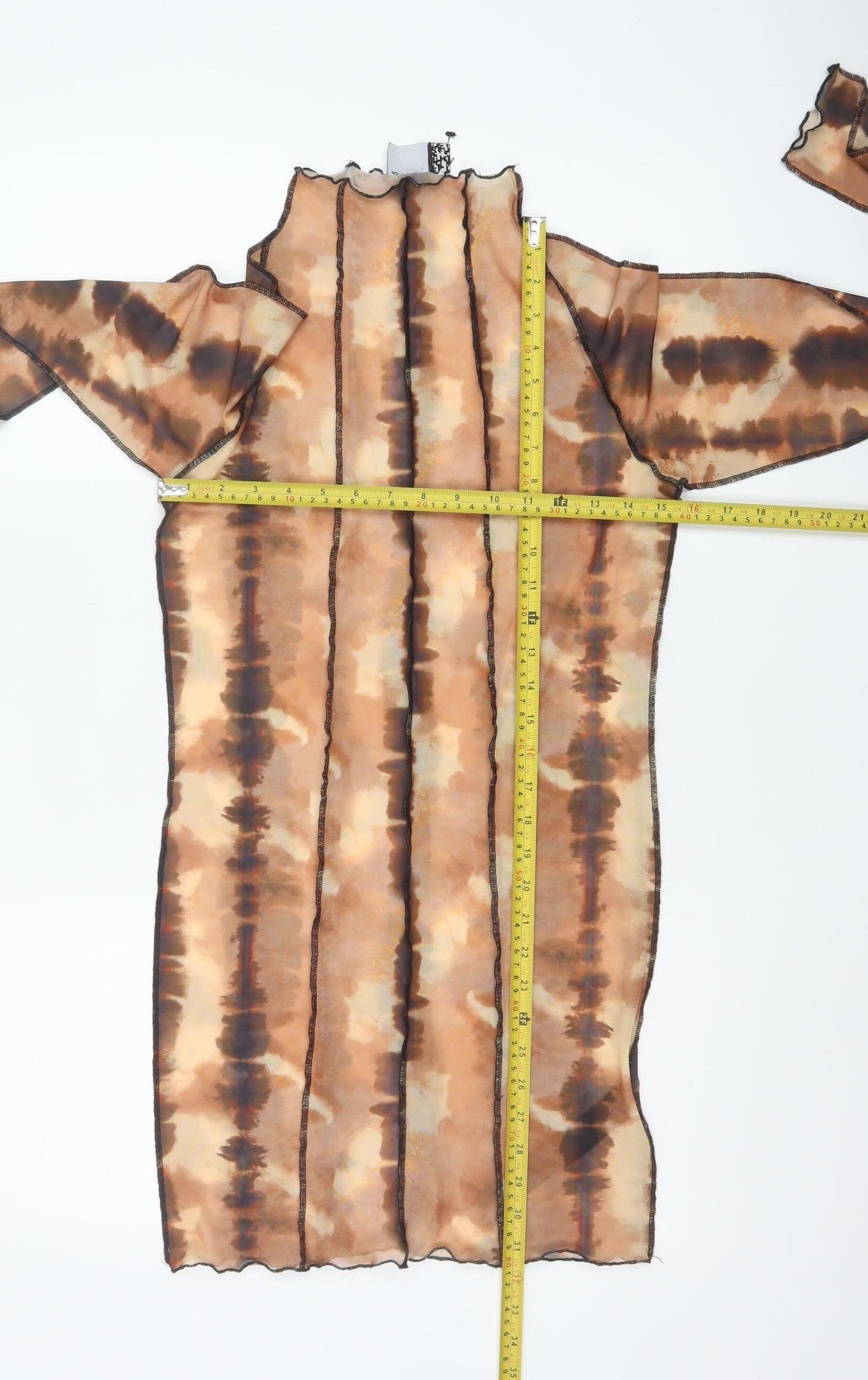 ASOS DESIGN Women's Brown Tie Dye Mesh Bodycon Mini Dress Size 8