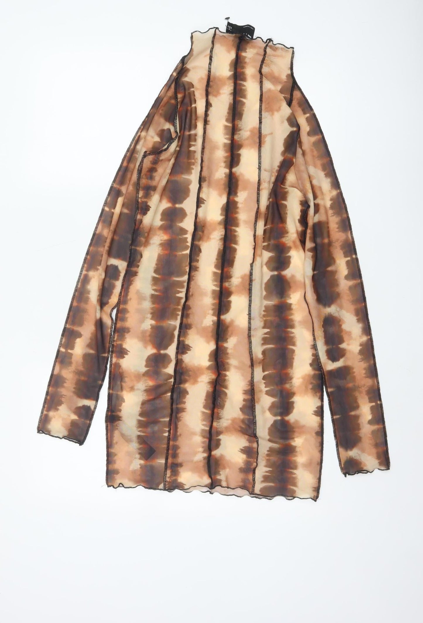 ASOS DESIGN Women's Brown Tie Dye Mesh Bodycon Mini Dress Size 8