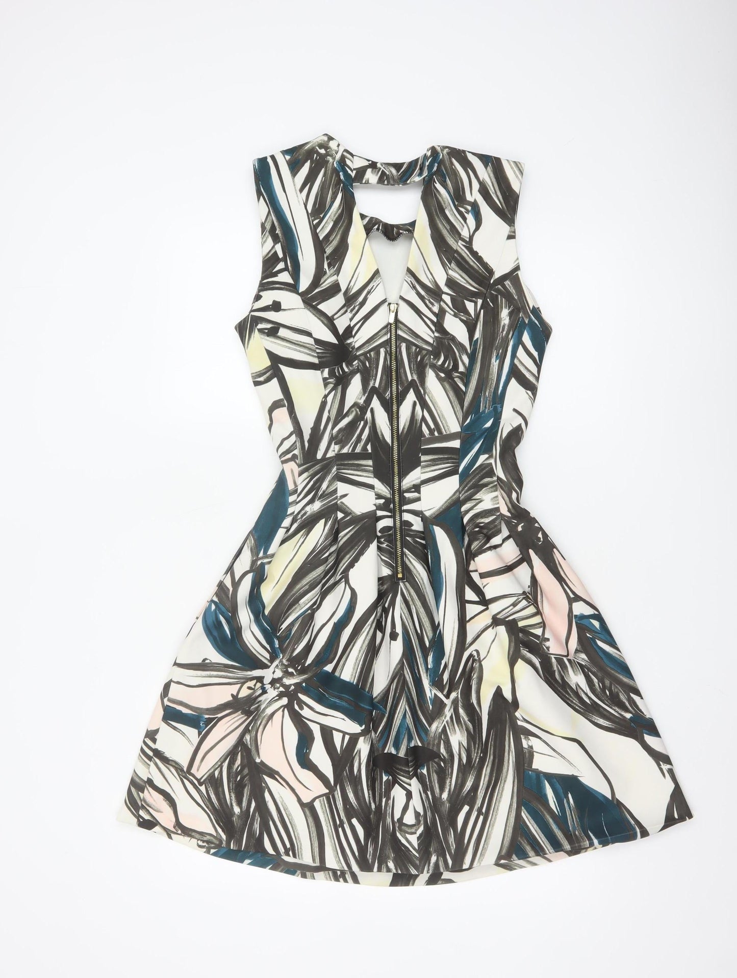 H&M Women’s Multicoloured Sleeveless Fit & Flare Dress Size 8
