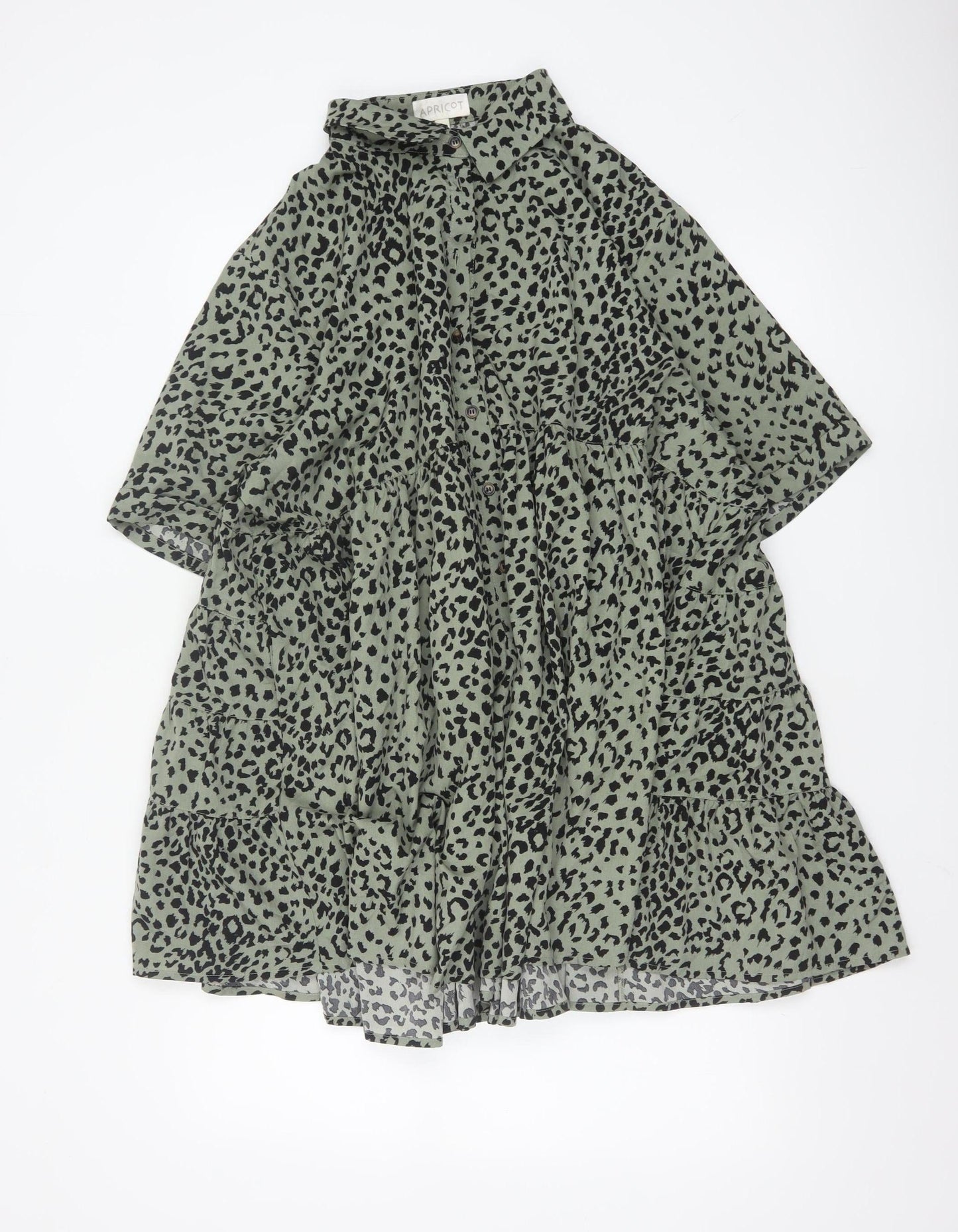 Apricot Women Green Animal Print M Shirt Dress