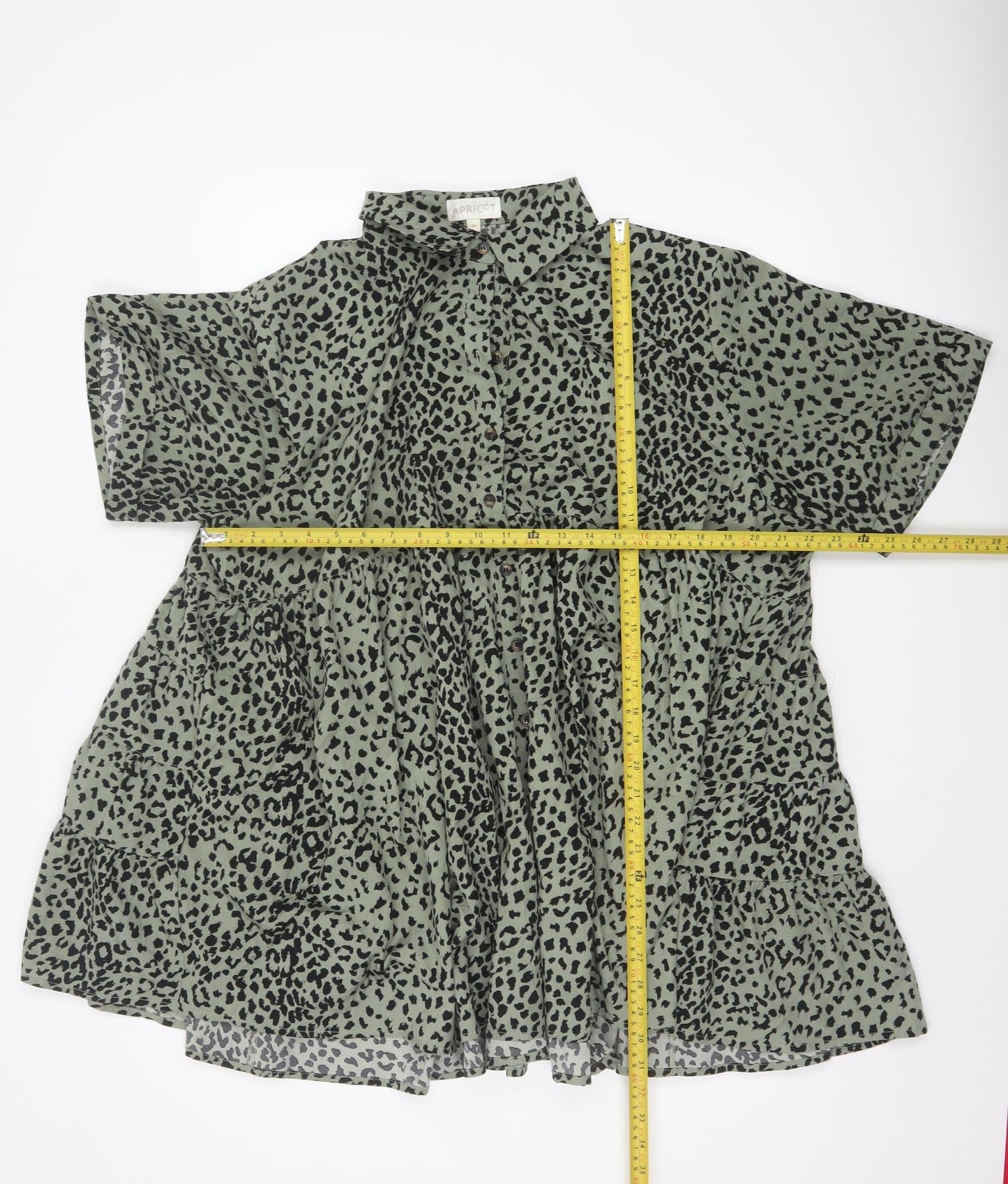 Apricot Women Green Animal Print M Shirt Dress