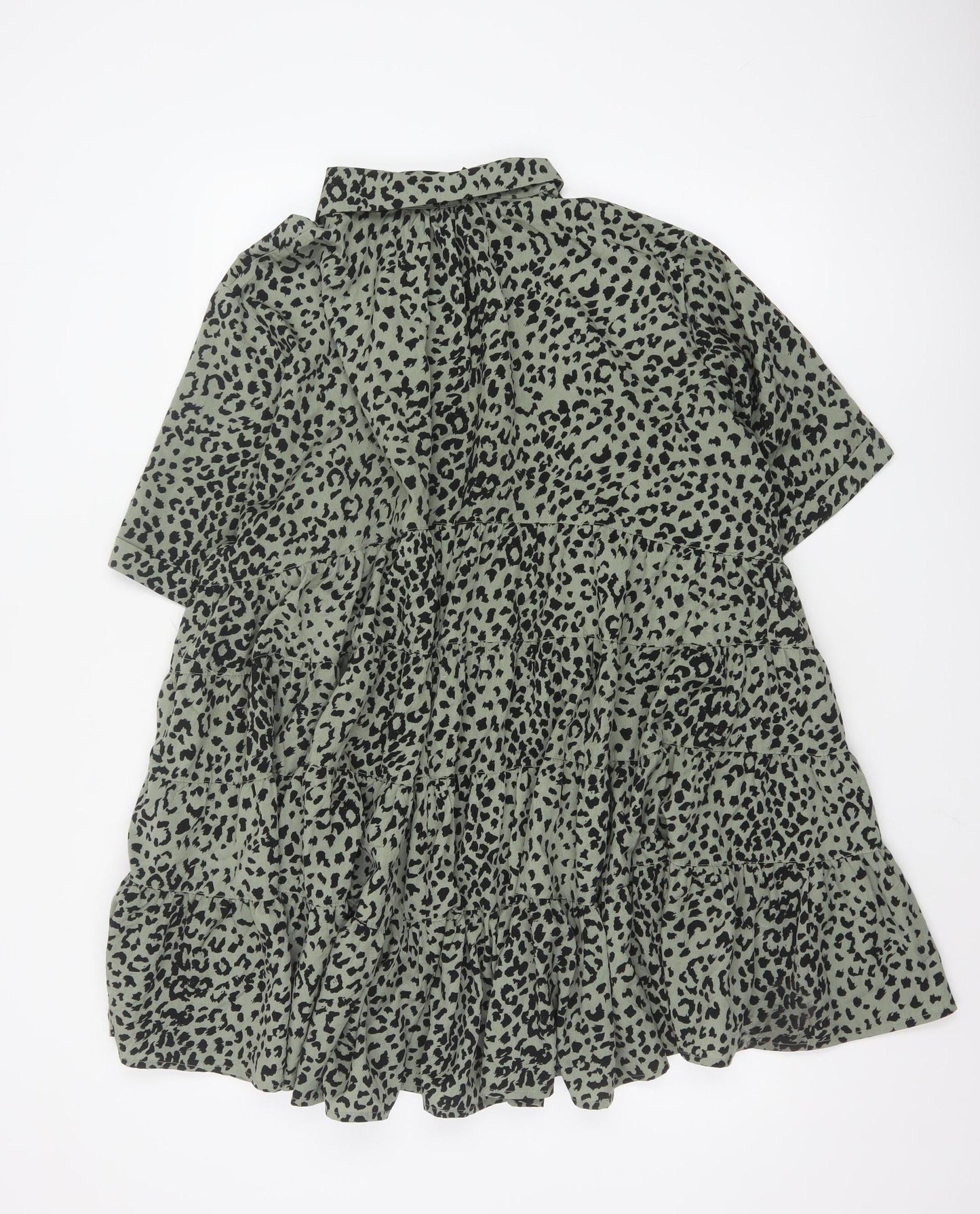 Apricot Women Green Animal Print M Shirt Dress